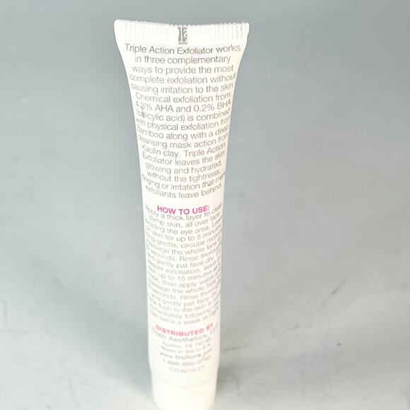 Trufora Triple Action Exfoliator Mask Kaolin Clay Bamboo Travel .5 oz 15 ml New - Picture 3 of 5